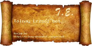 Tolnay Erzsébet névjegykártya