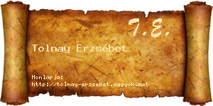 Tolnay Erzsébet névjegykártya
